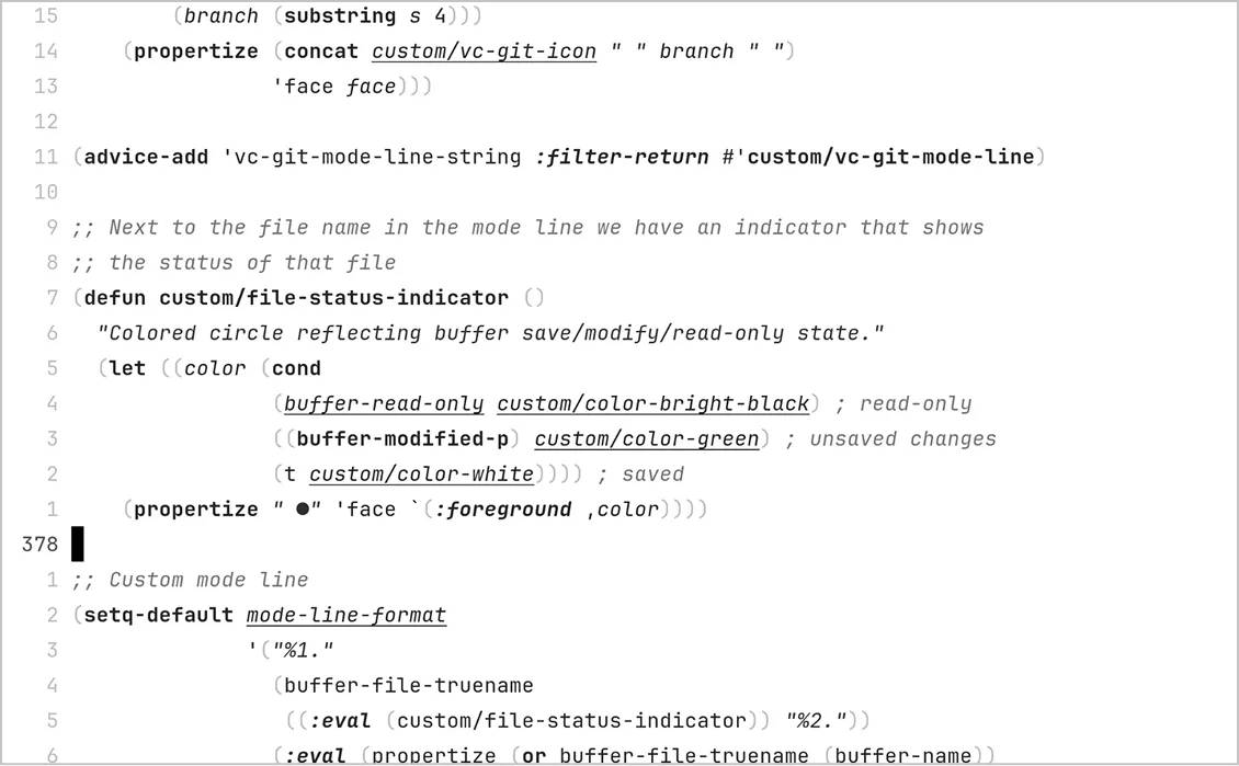 Emacs Lisp code in my Emacs configuration