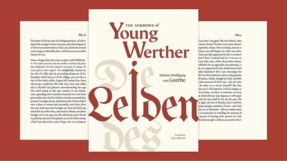 Cover and interior spread of my edition of The Sorrows of Young Werther